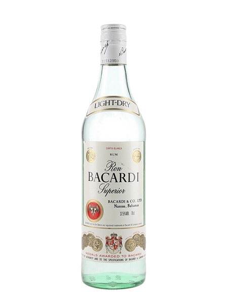 Bacardi Carta Blanca Superior Bottled 1990s - Westbay Distributors Ltd 70cl / 37.5%