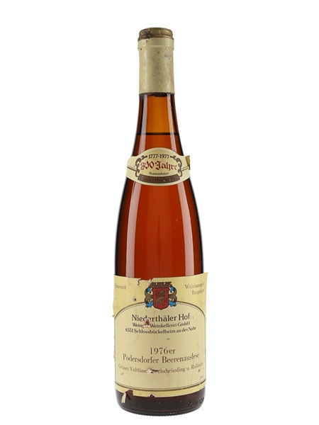 1976 Podersdorfer Schlossbockelheim Beerenauslese Niederthaler Hof - Gruner Veltliner, Welschriesling & Rulander 70cl