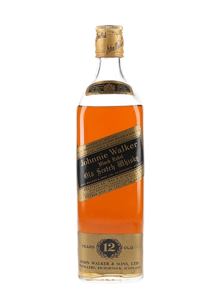 Johnnie Walker Black Label 12 Year Old Bottled 1980s - Wax & Vitale 75cl / 40%