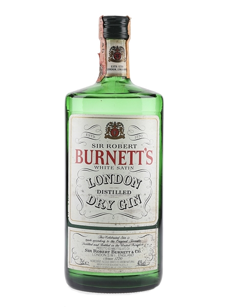 Sir Robert Burnett's White Satin Gin Bottled 1980s - Seagram 75cl / 40%