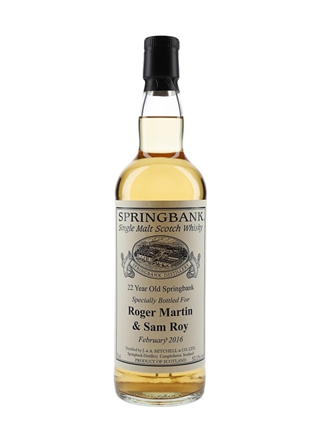 Springbank 22 Year Old Bottled 2016 - Private Cask Bottling 70cl / 52.1%