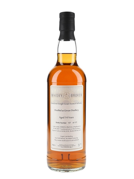 Girvan 2007 14 Year Old Bottled 2021 - Whisky Broker 70cl / 54.1%