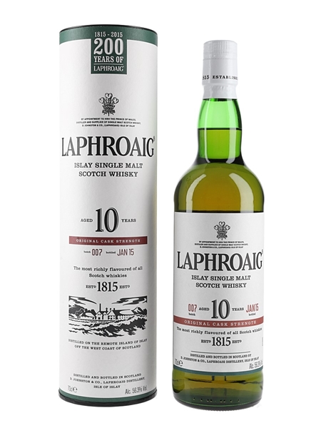 Laphroaig 10 Year Old Cask Strength Batch 007 Bottled 2015 - 200th Anniversary 70cl / 56.3%