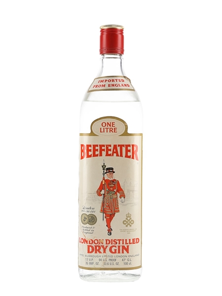 Beefeater London Distilled Dry Gin Bottled 1970s - NAAFI Stores 100cl / 47%