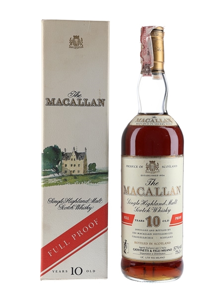 Macallan 10 Year Old 100 Proof Bottled 1980s - Giovinetti 75cl / 57%