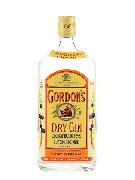 Gordon's Dry Gin Bottled 1970s 100cl / 47.3%