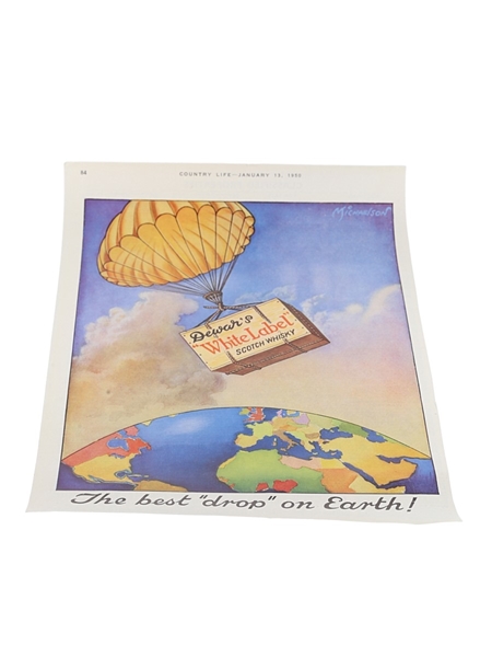 Dewar's Whisky Advertisement Print January 1950 - The Best "Drop" on Earth! 32cm x 22.5cm