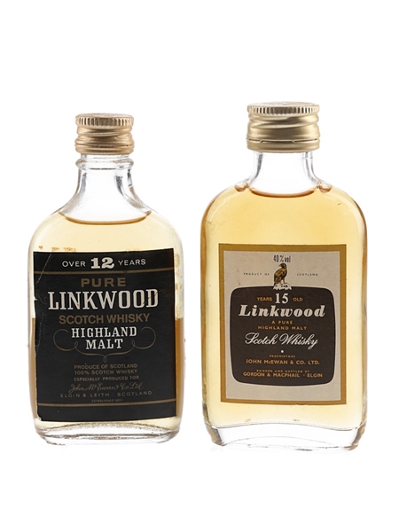 Linkwood 12 & 15 Year Old Bottled 1970s 2 x 5cl