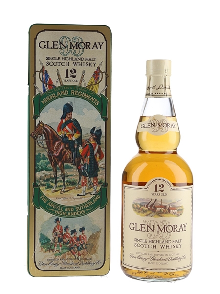 Glen Moray 12 Year Old Bottled 1980s - Scotland's Historic Highland Regiments 75cl / 40%