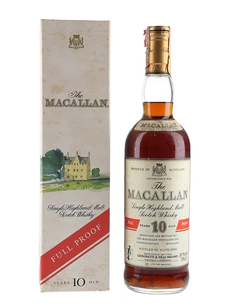 Macallan 10 Year Old Full Proof Bottled 1980s - Giovinetti 75cl / 57%