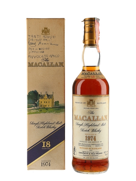 Macallan 1974 18 Year Old Bottled 1992 - Giovinetti 70cl / 43%