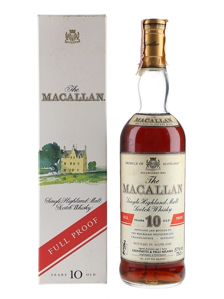 Macallan 10 Year Old 100 Proof Bottled 1980s - Giovinetti 75cl / 57%