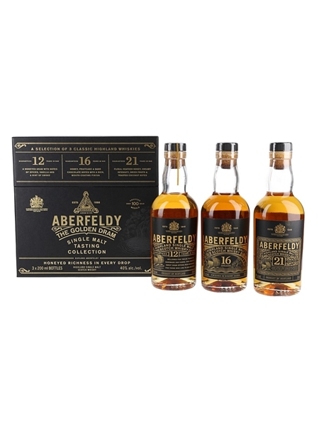 Aberfeldy The Golden Dram Tasting Collection Bottled 2021 3 x 20cl / 40%