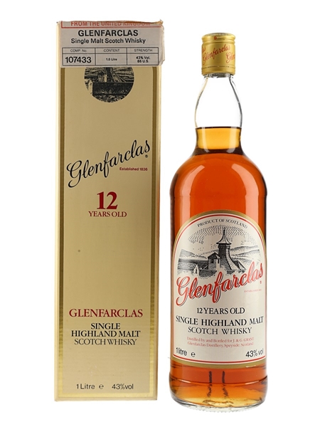 Glenfarclas 12 Year Old Bottled 1980s - Duty Free 100cl / 43%