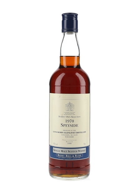 Longmorn Glenlivet 1970 Bottled 1998 - Berry Bros & Rudd 70cl / 43%