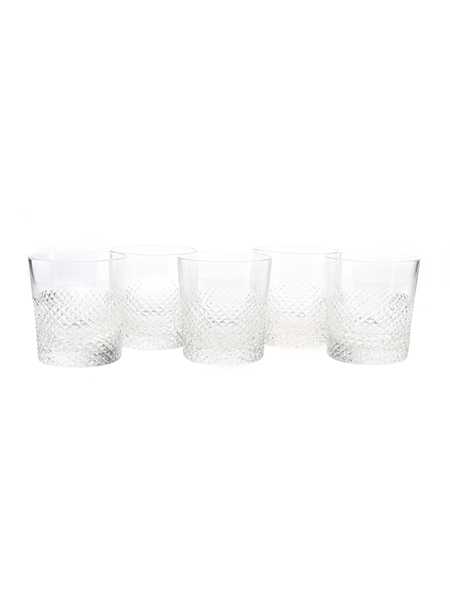 A Set of Five Whisky Tumblers  5 x 9cm Tall