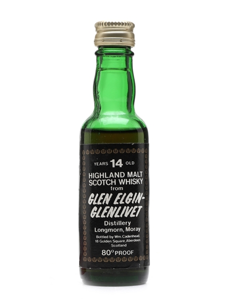 Glen Elgin Glenlivet 14 Year Old Bottled 1970s Cadenhead's 5cl / 46%