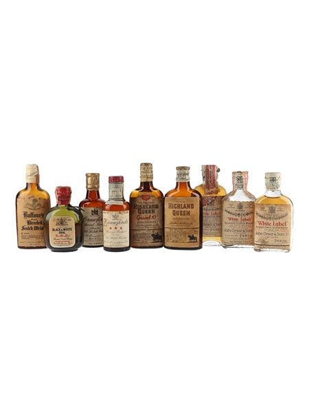 Assorted Blended Scotch Whisky Bottled 1930s-1950s 9 x 5cl