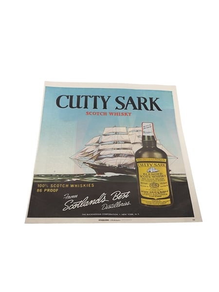 Cutty Sark Blended Scots Whisky Advertising Print 1960s - From Scotland's Best Distilleries 24cm x 33cm