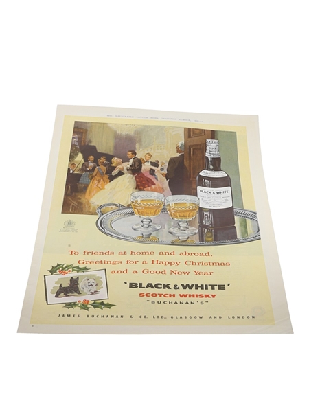 Buchanan's Black & White Advertising Print Christmas 1959 - Christmas 25cm x 37cm