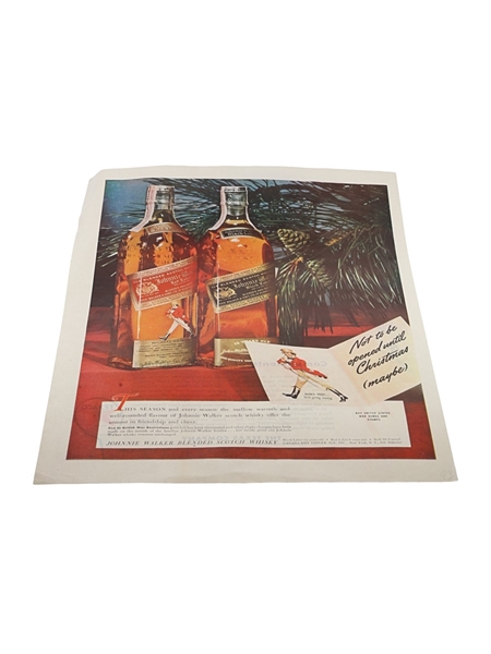 Johnnie Walker Advertisement Print 1940s - Christmas 27cm x 35cm