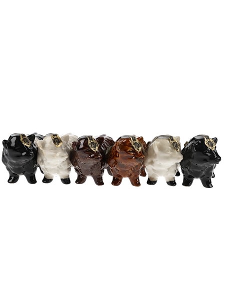 Rutherford's Bull Ceramic Miniatures Bottled 1980s 6 x 5cl / 40%