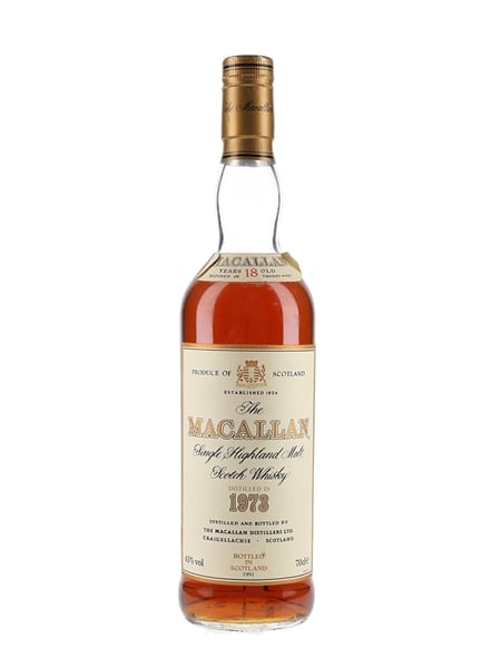 Macallan 1973 18 Year Old Bottled 1991 70cl / 43%