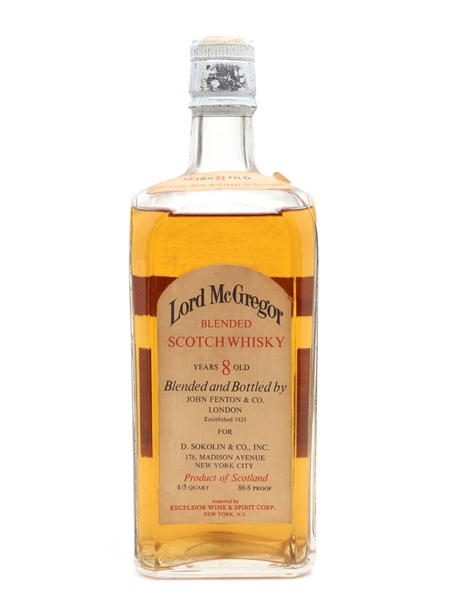 Lord McGregor 8 Year Old Bottled 1960s - Sokolin & Co, New York 75cl / 43.4%