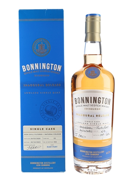 Bonnington 2020 Inaugural Release Bottled 2023 - Cask No.03 70cl / 52.3%