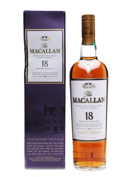 Macallan 18 Year Old 1996 and Earlier 70cl / 43%