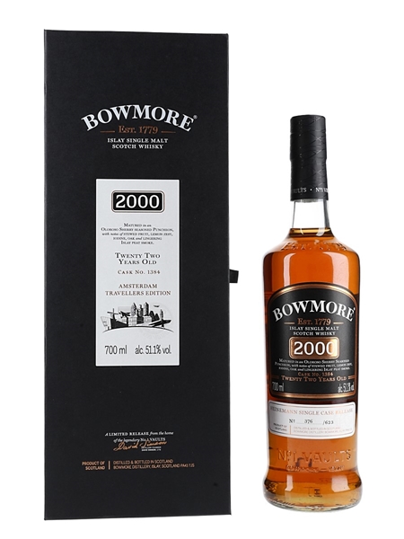 Bowmore 2000 22 Year Old Cask No. 1384 Bottled 2022 - Amsterdam Travellers Edition 70cl / 51.1%