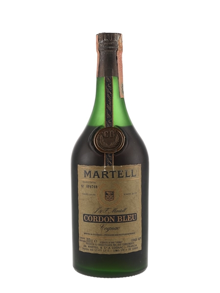 Martell Cordon Bleu Bottled 1970s - Numbered Bottle 70cl