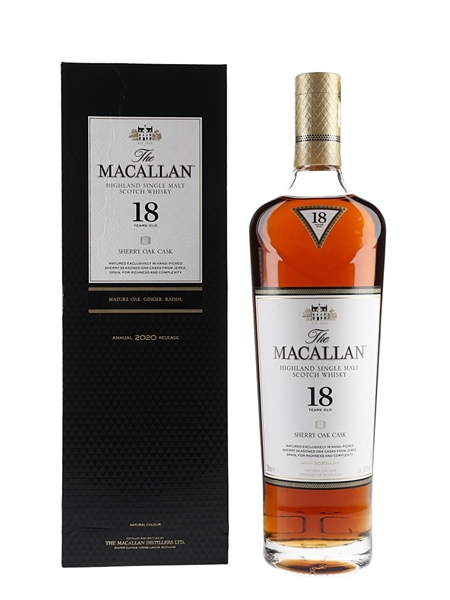 Macallan 18 Year Old Sherry Oak Annual 2020 Release 70cl / 43%