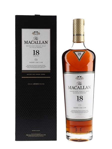 Macallan 18 Year Old Sherry Oak Annual 2020 Release 70cl / 43%