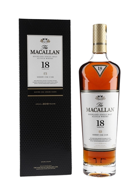 Macallan 18 Year Old Sherry Oak Annual 2019 Release 70cl / 43%