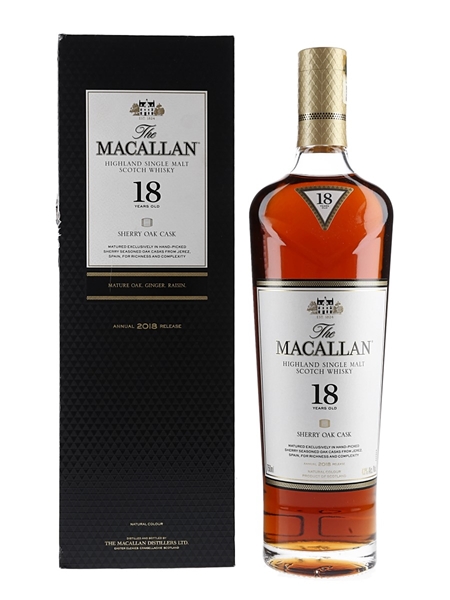 Macallan 18 Year Old Sherry Oak Annual 2018 Release 70cl / 43%