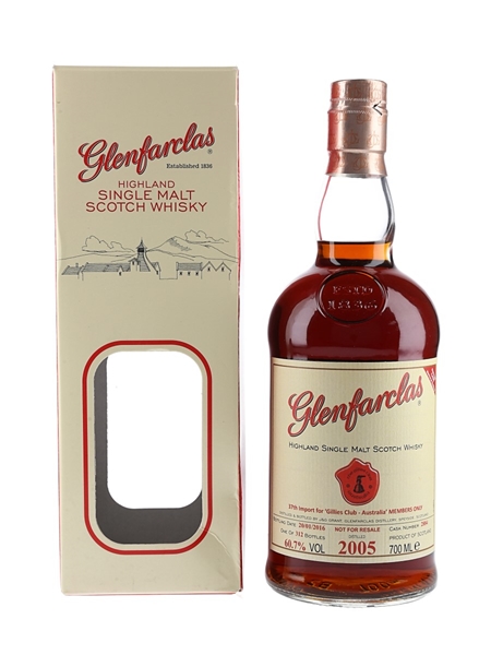 Glenfarclas 2005 - Gillies Club Australia Bottling Bottled 2016 Cask # 2884 70cl / 60.7%