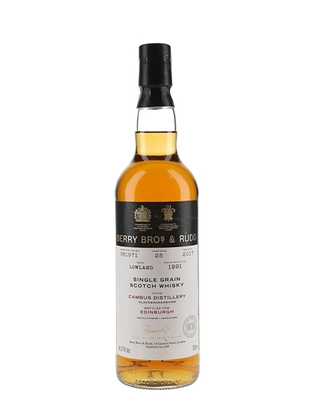 Cambus 1991 25 Year Old Bottled 2017 - Berry Bros & Rudd - Edinburgh Exclusive 70cl / 57.1%