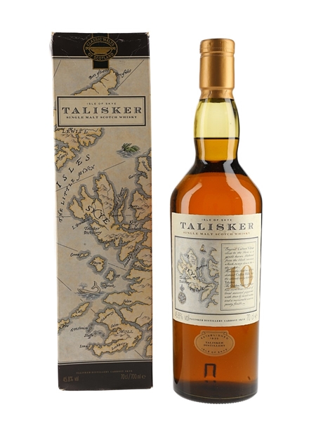 Talisker 10 Year Old Bottled 1990s - Map Label 70cl / 45.8%