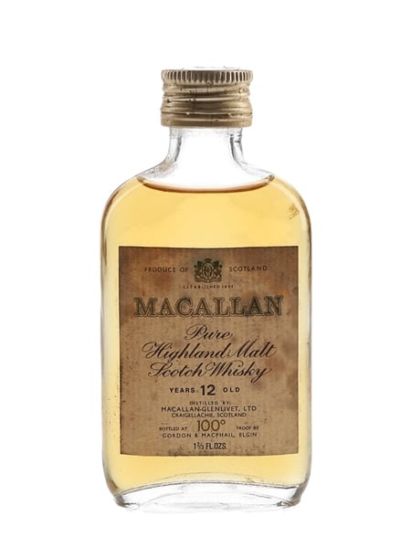 Macallan 12 Year Old 100 Proof Bottled 1970s - Gordon & MacPhail 4.7cl / 57%