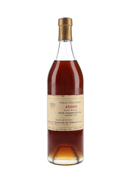 Denis Mounie 1934 Vielle Fine Petite Champagne Reserve Cognac Bottled 1950s - Landed 1935 - Ellis & Co. 68cl / 37.1%