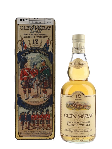 Glen Moray 12 Year Old Bottled 1980s - Scotland's Historic Highland Regiments - Duty Free 75cl / 43%