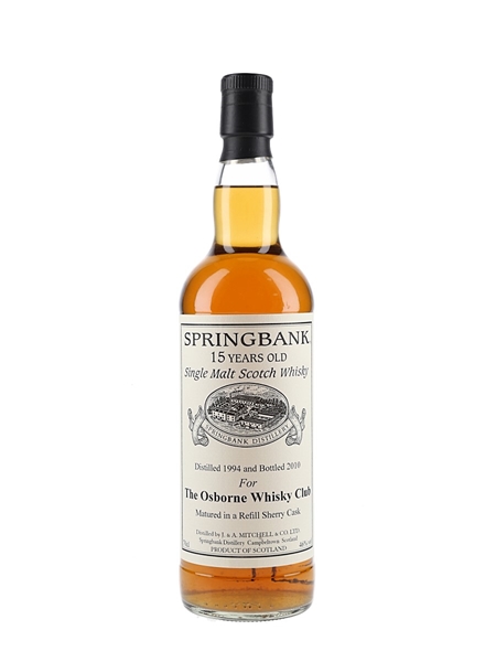 Springbank 1994 15 Year Old Bottled 2010 -  The Osborne Whisky Club 70cl / 46%