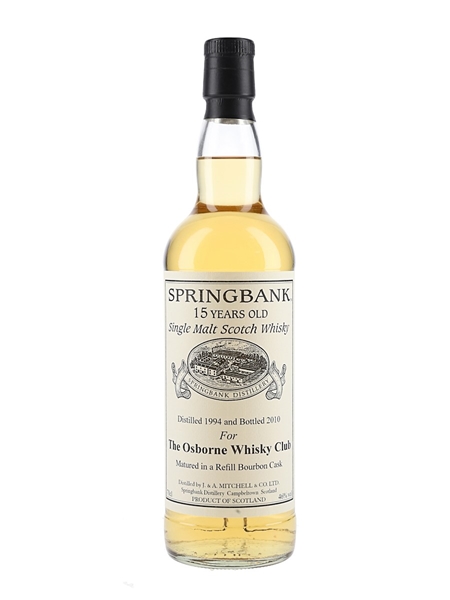 Springbank 1994 15 Year Old Bottled 2010 - The Osborne Whisky Club 70cl / 46%