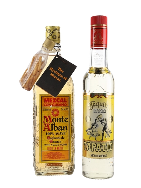 Tequila Tapatio Anejo & Monte Alban Mezcal Con Gusano  50cl & 70cl