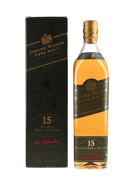 Johnnie Walker 15 Year Old Pure Malt Green Label Bottled 1990s 70cl / 43%