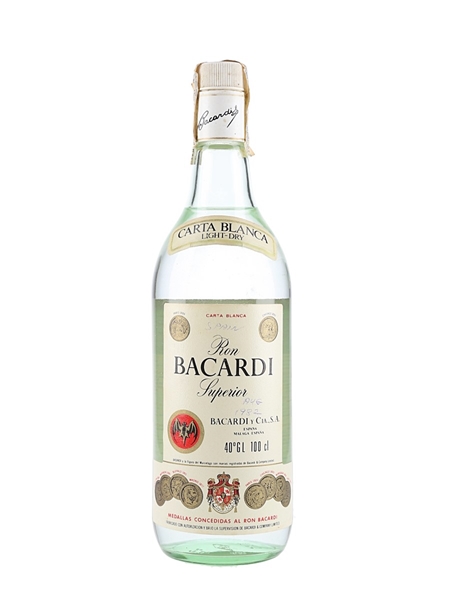 Bacardi Superior Rum Bottled 1970s - Spain 100cl / 40%