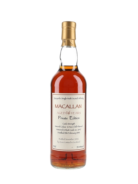 Macallan 1990 16 Year Old Private Edition Bottled 2006 - Aceo Limited 70cl / 55.4%