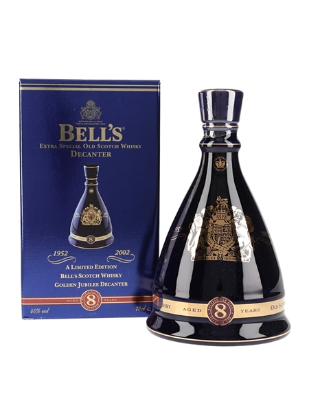 Bell's 8 Year Old Ceramic Decanter 2002 Golden Jubilee Queen Elizabeth II 50 Years Reign 70cl / 40%