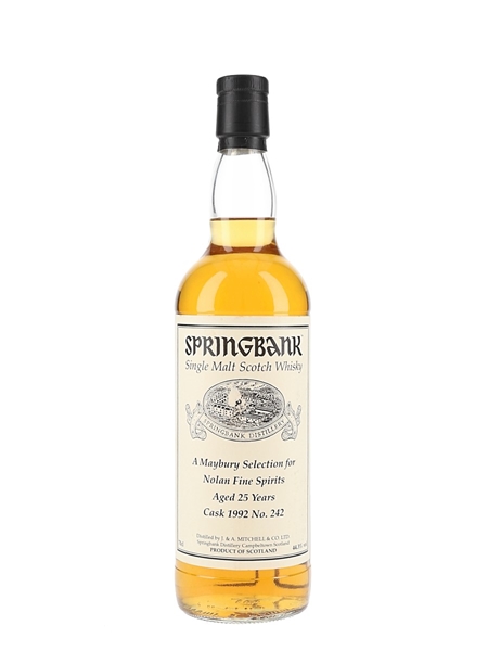 Springbank 25 Year Old Cask 1992 A Maybury Selection For Nolan Fine Spirits 70cl / 44.3%